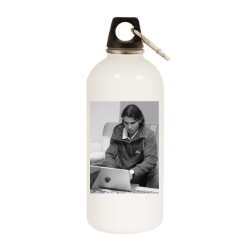 Rafael Nadal White Water Bottle With Carabiner