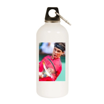 Rafael Nadal White Water Bottle With Carabiner