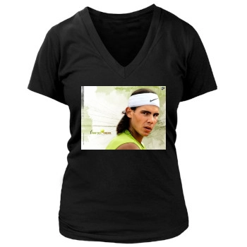 Rafael Nadal Women's Deep V-Neck TShirt