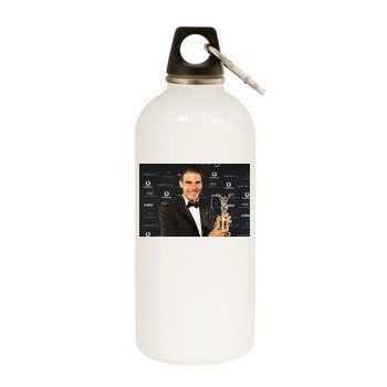 Rafael Nadal White Water Bottle With Carabiner