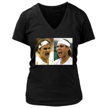 Rafael Nadal Women's Deep V-Neck TShirt