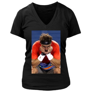 Rafael Nadal Women's Deep V-Neck TShirt