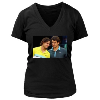 Rafael Nadal Women's Deep V-Neck TShirt