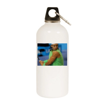 Rafael Nadal White Water Bottle With Carabiner