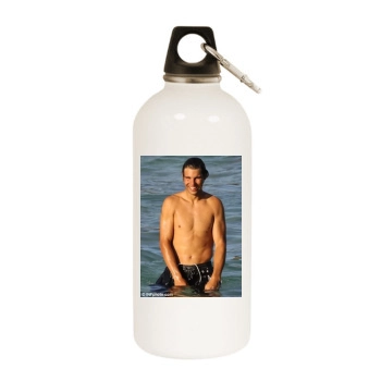 Rafael Nadal White Water Bottle With Carabiner