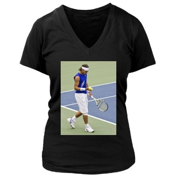 Rafael Nadal Women's Deep V-Neck TShirt