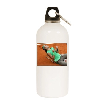 Rafael Nadal White Water Bottle With Carabiner