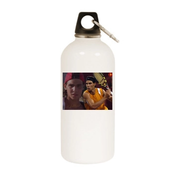 Rafael Nadal White Water Bottle With Carabiner