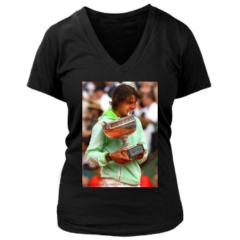 Rafael Nadal Women's Deep V-Neck TShirt