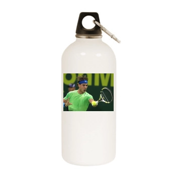 Rafael Nadal White Water Bottle With Carabiner