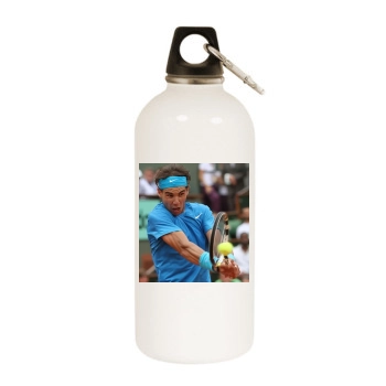 Rafael Nadal White Water Bottle With Carabiner