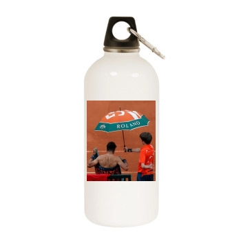 Rafael Nadal White Water Bottle With Carabiner