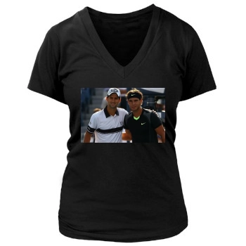 Rafael Nadal Women's Deep V-Neck TShirt