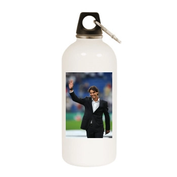 Rafael Nadal White Water Bottle With Carabiner