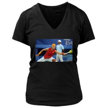 Rafael Nadal Women's Deep V-Neck TShirt