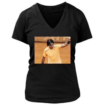 Rafael Nadal Women's Deep V-Neck TShirt