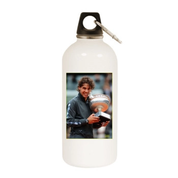 Rafael Nadal White Water Bottle With Carabiner