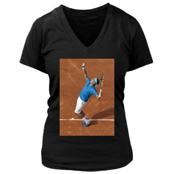 Rafael Nadal Women's Deep V-Neck TShirt