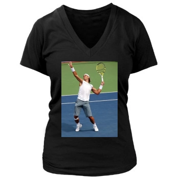 Rafael Nadal Women's Deep V-Neck TShirt