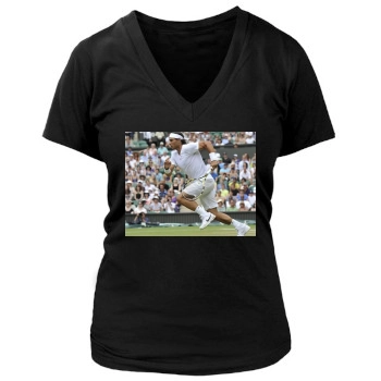 Rafael Nadal Women's Deep V-Neck TShirt