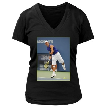 Rafael Nadal Women's Deep V-Neck TShirt