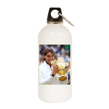 Rafael Nadal White Water Bottle With Carabiner