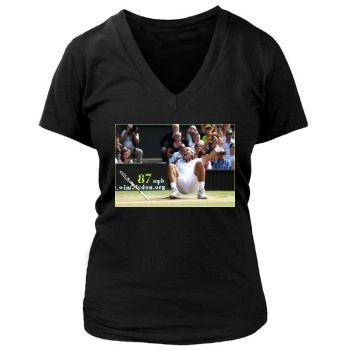 Rafael Nadal Women's Deep V-Neck TShirt