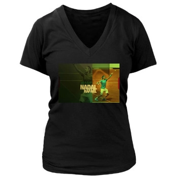 Rafael Nadal Women's Deep V-Neck TShirt