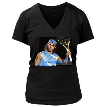 Rafael Nadal Women's Deep V-Neck TShirt