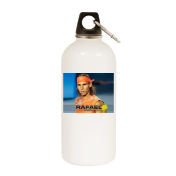 Rafael Nadal White Water Bottle With Carabiner