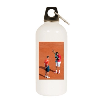 Rafael Nadal White Water Bottle With Carabiner