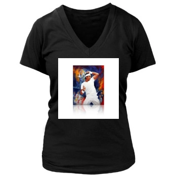 Rafael Nadal Women's Deep V-Neck TShirt