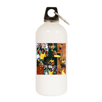 Rafael Nadal White Water Bottle With Carabiner