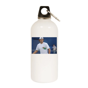 Rafael Nadal White Water Bottle With Carabiner