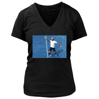 Rafael Nadal Women's Deep V-Neck TShirt