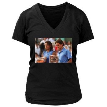 Rafael Nadal Women's Deep V-Neck TShirt