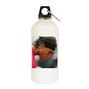 Rafael Nadal White Water Bottle With Carabiner