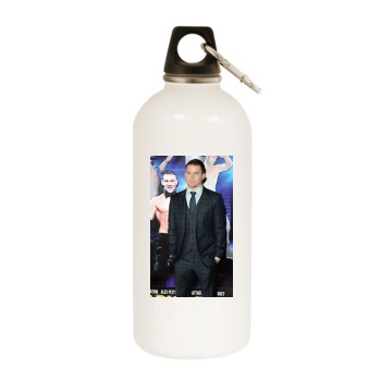 Channing Tatum White Water Bottle With Carabiner