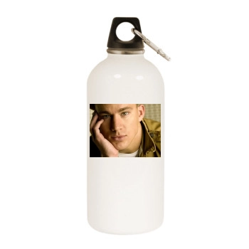 Channing Tatum White Water Bottle With Carabiner