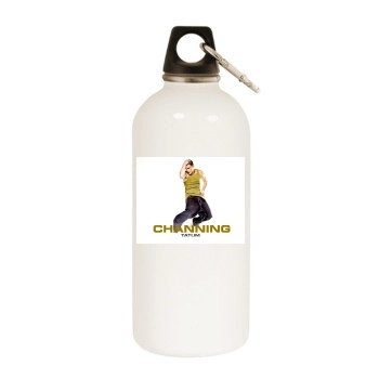 Channing Tatum White Water Bottle With Carabiner