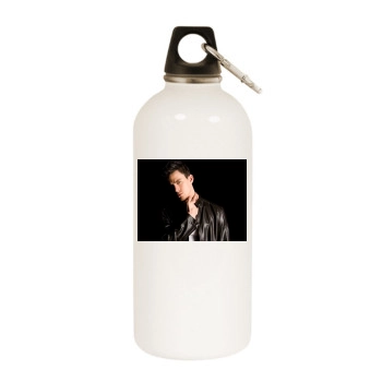 Channing Tatum White Water Bottle With Carabiner