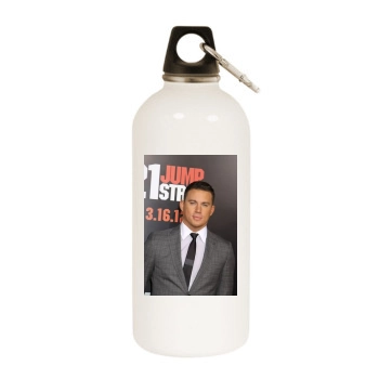 Channing Tatum White Water Bottle With Carabiner