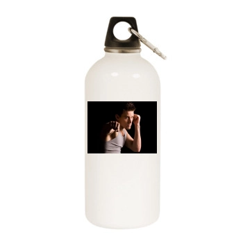 Channing Tatum White Water Bottle With Carabiner