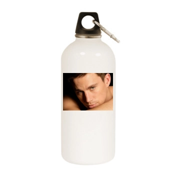 Channing Tatum White Water Bottle With Carabiner