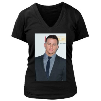 Channing Tatum Women's Deep V-Neck TShirt