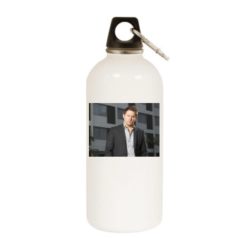 Channing Tatum White Water Bottle With Carabiner