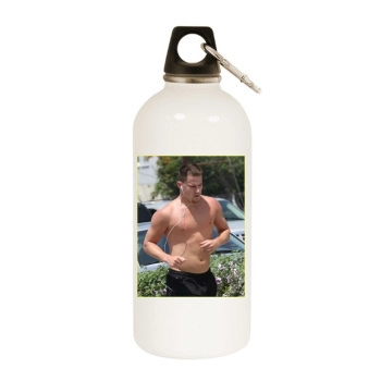 Channing Tatum White Water Bottle With Carabiner