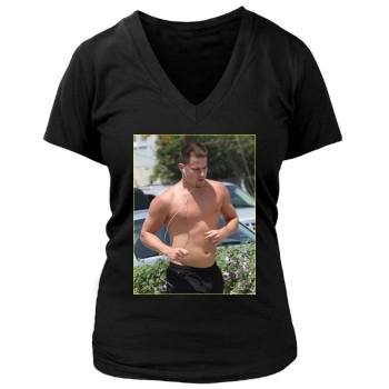 Channing Tatum Women's Deep V-Neck TShirt