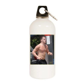 Channing Tatum White Water Bottle With Carabiner