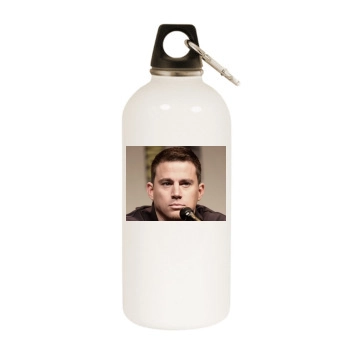 Channing Tatum White Water Bottle With Carabiner